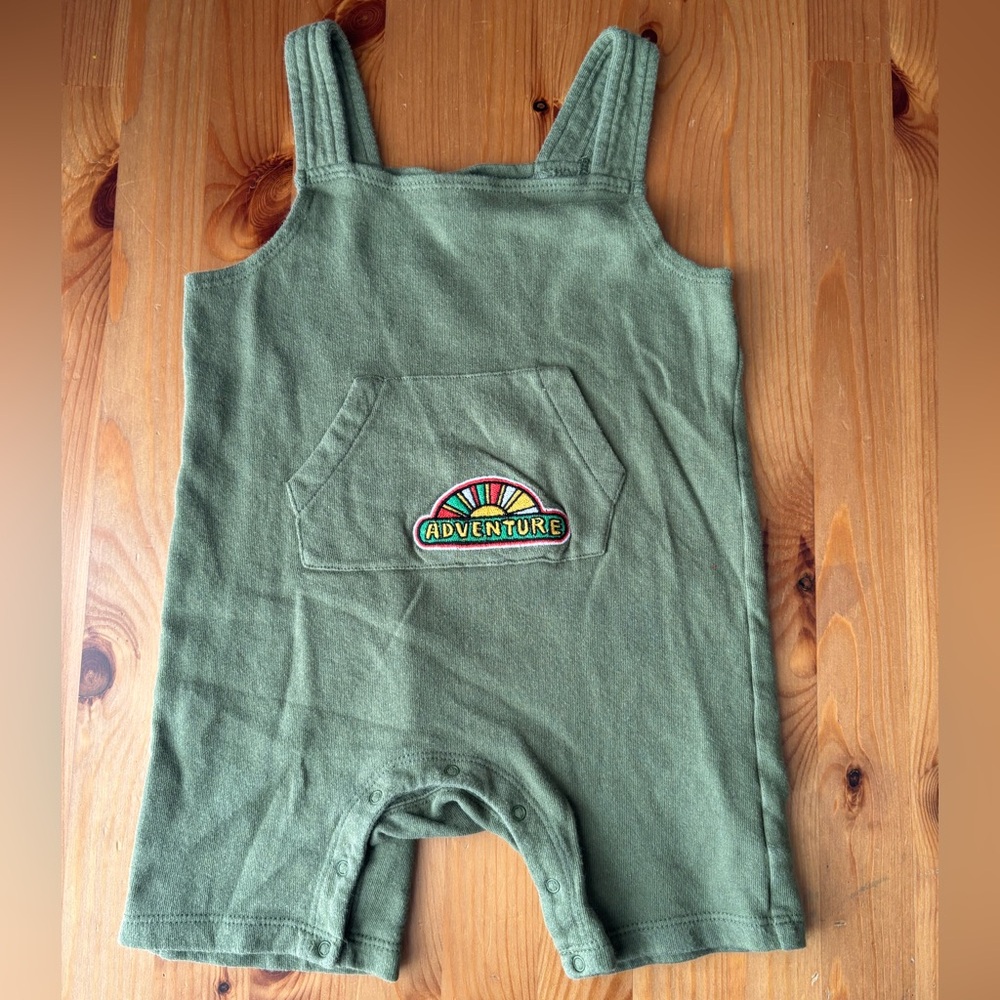 Tucker & Tate "Adventure" Green Sweat Overalls Size 18 Months